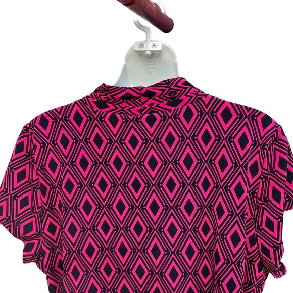 Liz Claiborne Cap Sleeve V-Neck Fit & Flare Wrap Dress Red & Black Size XL - Picture 5 of 9